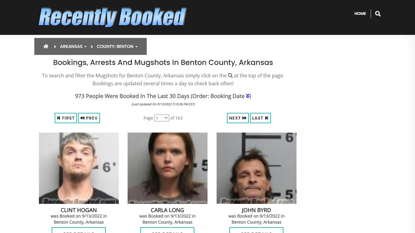 Bookings, Arrests and Mugshots in Benton County, Arkansas - Recently Booked